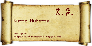 Kurtz Huberta névjegykártya